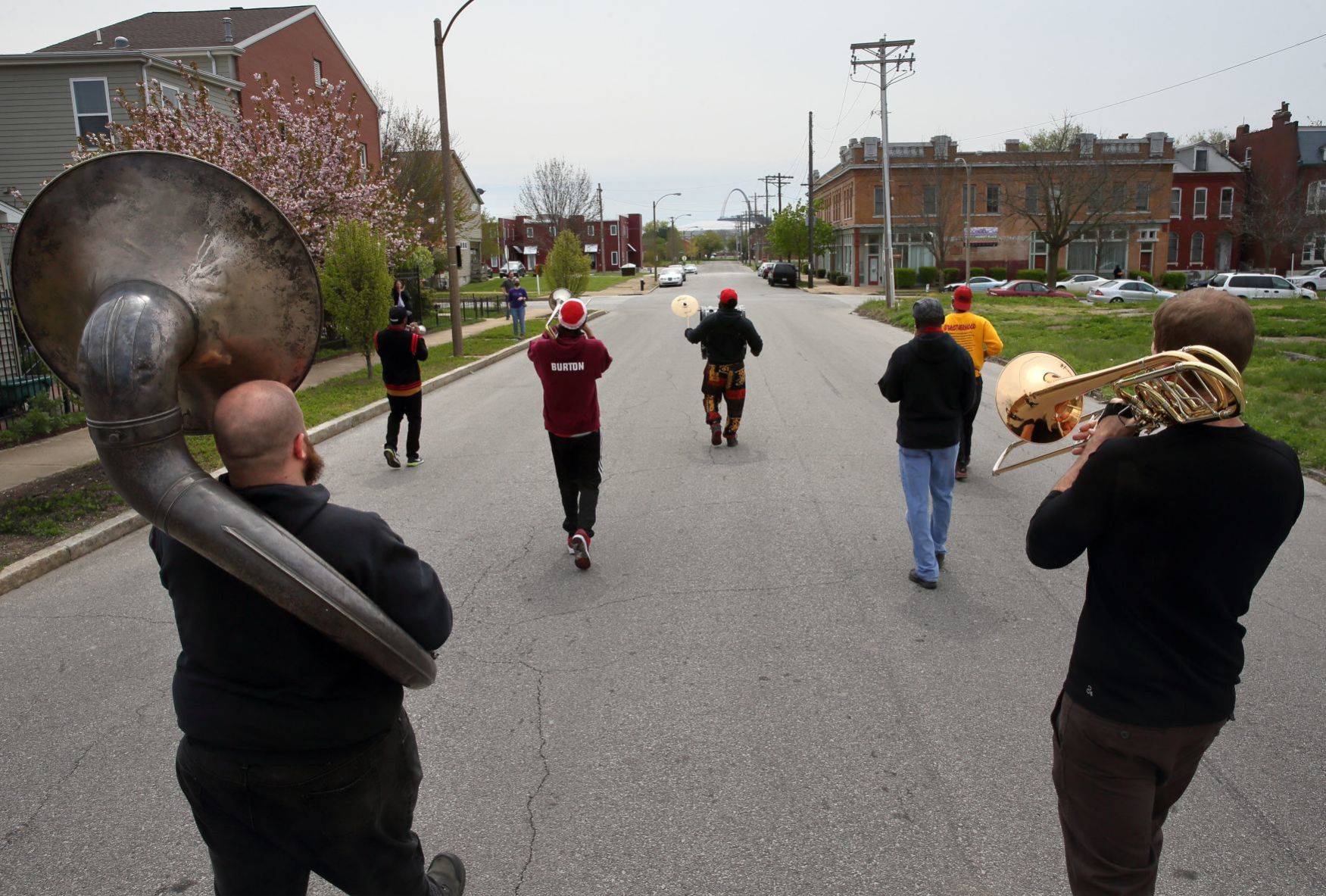 Red and Black Brass Band rolls through the Old North St. Louis